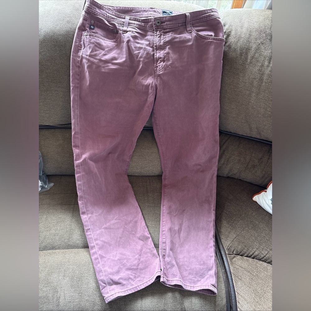 AG ADRIANO GOLDSCHMEID Men's 38x32 The Everett Slim Straight Jean Mauve  Pant
